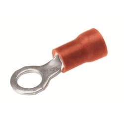 Burndy TP1610 | 509484 | Copper Terminal, Ring Tongue, 22-16 AWG, 8-10 Stud, Vinyl Insulated, Tin Plated