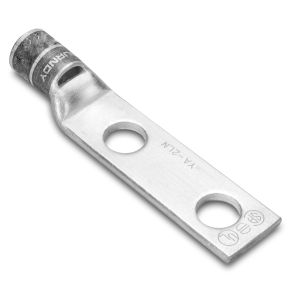 Burndy YA34L2TC38 | 50219J | Hylug, Lug, Compression, Copper, 3/8 Inch, 2 Holes, 500 MCM, Brown