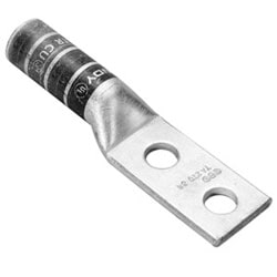 Burndy YA6C2TC38 | 50235R | 2 Hole Lug Long Barrel 6 STR 3/8 Inch Stud 1 Inch CTR Blue ROHS