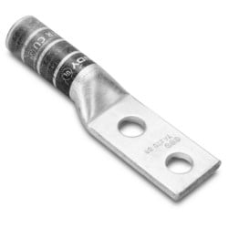 Burndy YA8C2TC14 | 50238V | 2 Hole Lug Long Barrel 8 Str/6 Solid 1/4 Inch Stud 5/8 Inch CTR Red ROHS