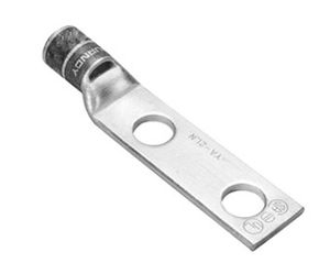 Burndy YA8CL2TC14E2 | 50226F | Hylug, Lug Compression, Copper, 1/4 Inch, 2 Holes, 8 AWG, Red