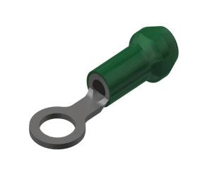 Burndy YAE12N2 | 643310 | Ring Terminal, 14 to 12 AWG, 1/4 Inch Stud, Green