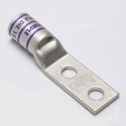Burndy YAV26L2NT14FX | 26002931 | 2 Hole Lug 2/0AWG 1/4 Inch Stud Flex ROHS