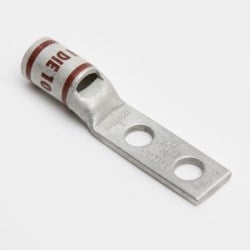 Burndy YAV2CL2NT10FX | 518632 | Conn Compression Lug 2AWG 2 Hole 10 Bolt 5/8 Inch CTR W 0.46 Inch , L 2 1/7