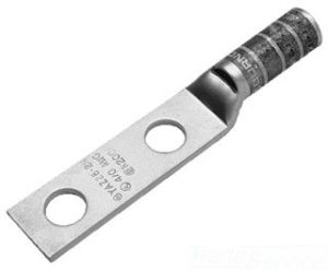 Burndy YAZ392NNT | 25017199 | Hylug, Lug, Compression, Copper, 1/2 Inch, 2 Holes, 750 MCM, Black