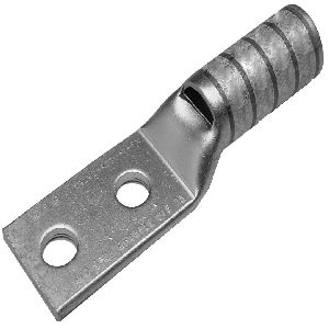 Burndy YAZV252TC14FX | 25019210 | Hylug, Lug, Compression, Copper, 1/4 Inch, 2 Holes, 1/0 AWG, Pink