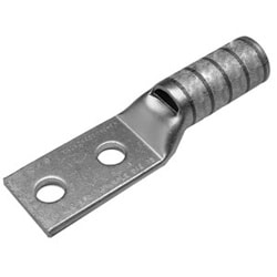Burndy YAZV2C2TC38FX | 25003841 | Hylug, Lug, Compression, Copper, 3/8 Inch, 2 Holes, Brown