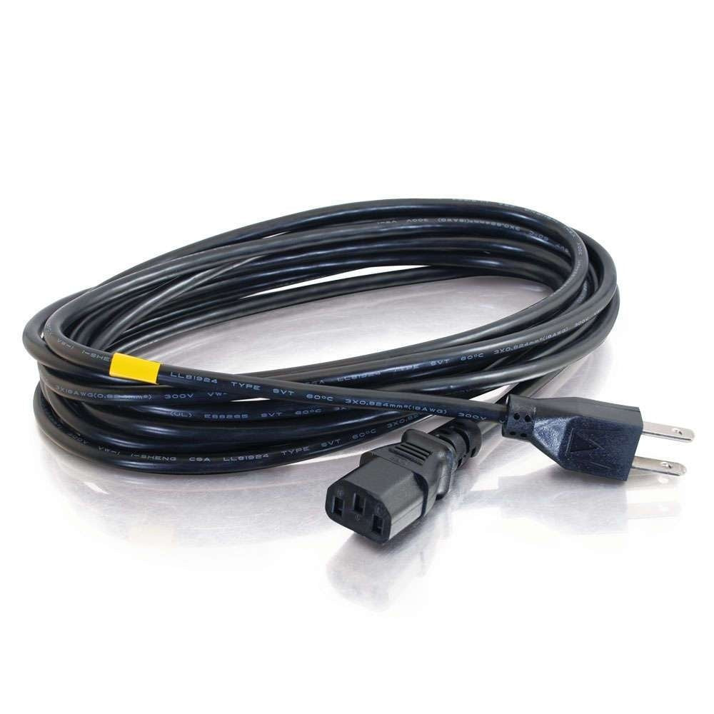 C2G CG03129 | 3ft (0.9m) 18 AWG Universal Power Cord (NEMA 5-15P to IEC320C13) (TAA Compliant)