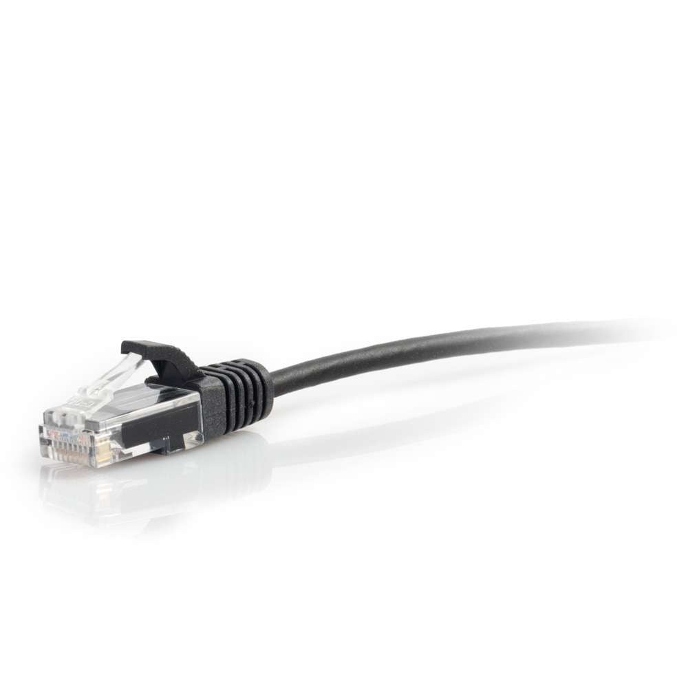 C2G C2G02206 | 8in (0.2m) Cat6 Snagless Unshielded (UTP) Slim Ethernet Network Patch Cable - Black
