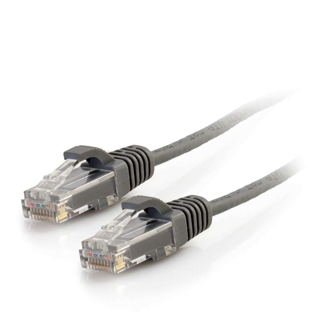 C2G C2G02218 | 15ft (4.57m) Cat6 Snagless Unshielded (UTP) Slim Ethernet Network Patch Cable - Gray