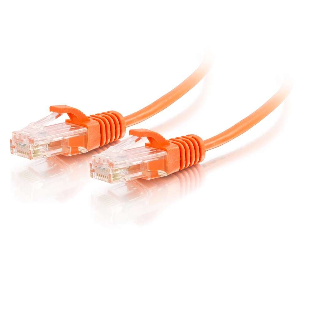 C2G C2G02226 | 6ft (1.8m) Cat6 Snagless Unshielded (UTP) Slim Ethernet Network Patch Cable - Orange