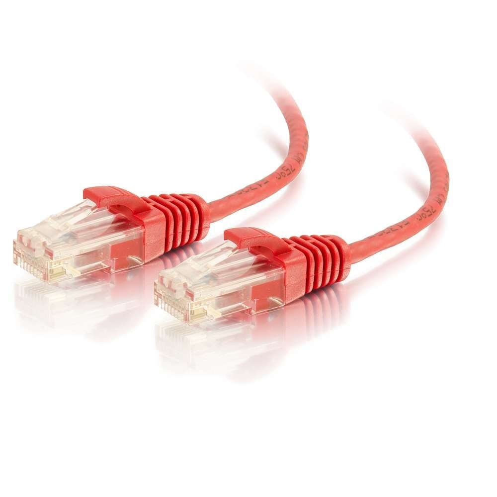 C2G C2G02232 | 6ft (1.8m) Cat6 Snagless Unshielded (UTP) Slim Ethernet Network Patch Cable - Red