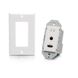 C2G C2G30025 | HDMI HDBaseT + RS232 and IR over Cat Extender Single Gang Wall Plate Transmitter to Ultra-Slim Box Receiver - 4K 60Hz