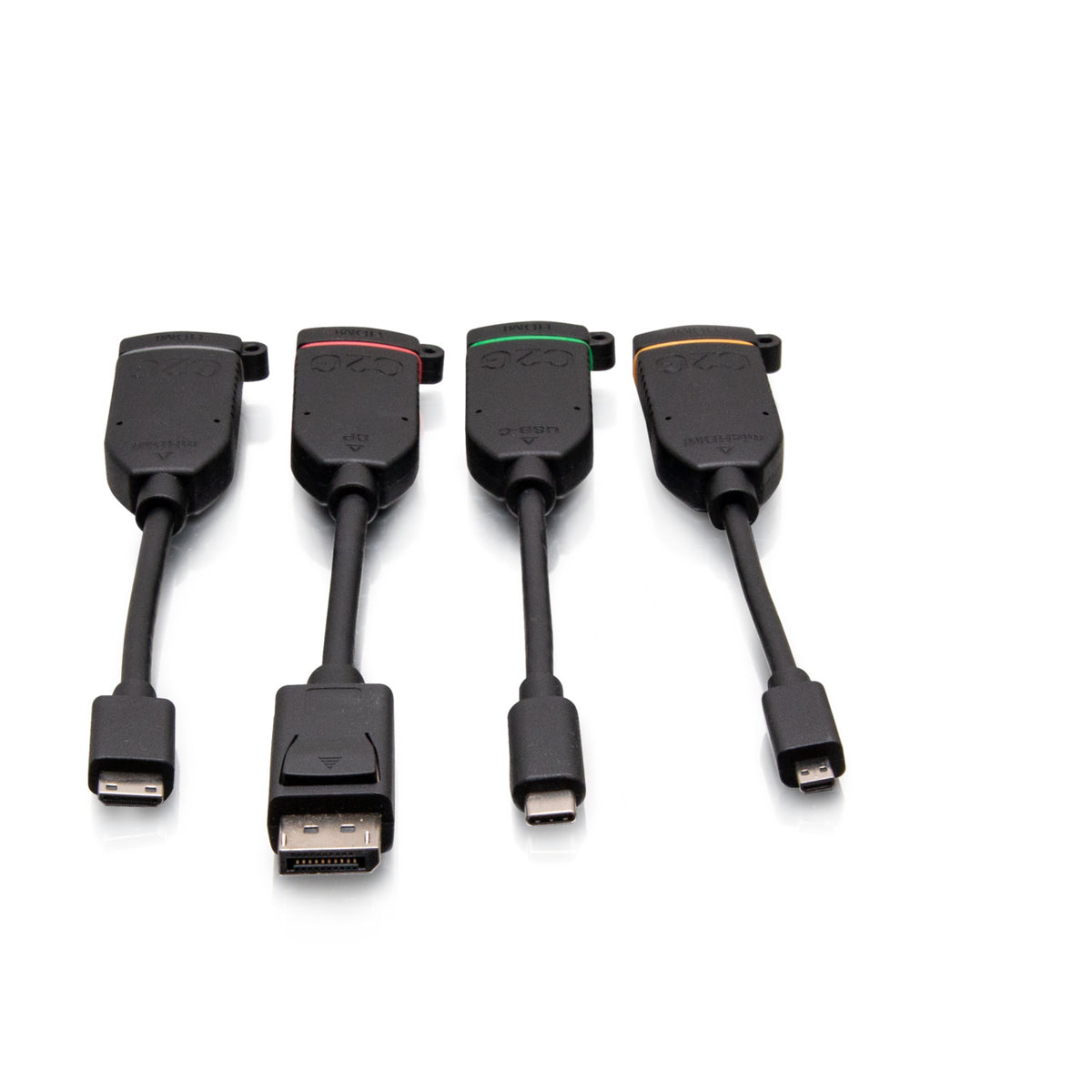C2G C2G30282 | Universal 4K HDMI Dongle Adapter Ring Including Color Coded DisplayPort, USB-C, Mini HDMI, and Micro HDMI Adapters