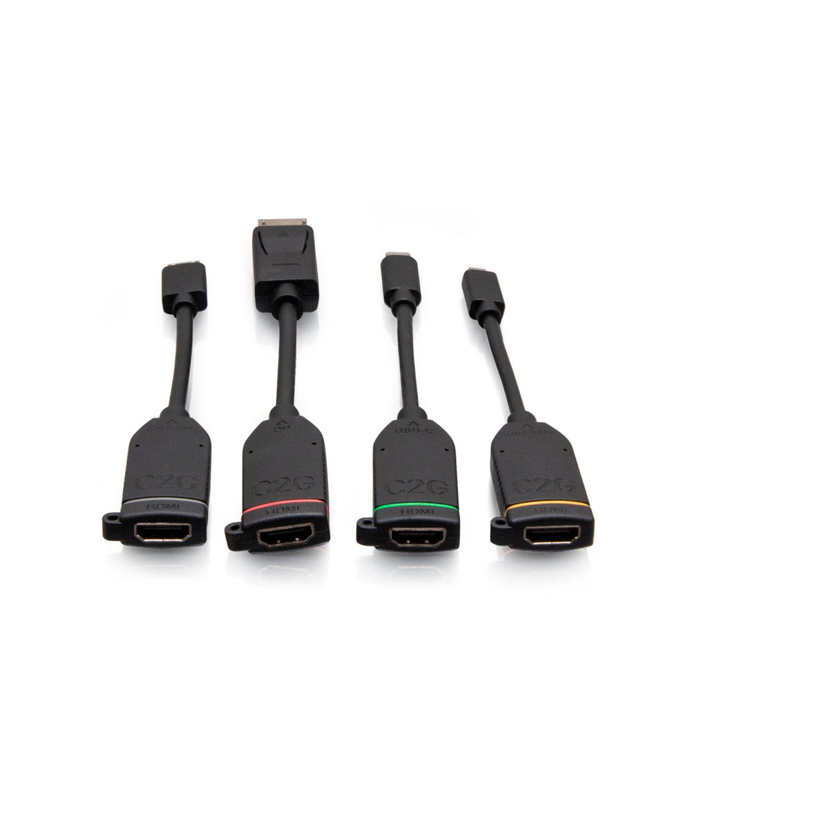 C2G C2G30282 | Universal 4K HDMI Dongle Adapter Ring Including Color Coded DisplayPort, USB-C, Mini HDMI, and Micro HDMI Adapters
