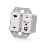 C2G C2G31011 | HDMI HDBaseT + USB-C, 3.5mm, and USB-B to A over Cat Extender Wall Plate Transmitter to Box Receiver - 4K 60Hz