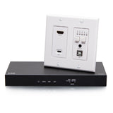 C2G C2G31011 | HDMI HDBaseT + USB-C, 3.5mm, and USB-B to A over Cat Extender Wall Plate Transmitter to Box Receiver - 4K 60Hz