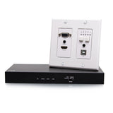C2G C2G31012 | HDMI HDBaseT + VGA, 3.5mm, and USB-B to A over Cat Extender Wall Plate Transmitter to Box Receiver - 4K 60Hz