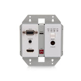 C2G C2G31017 | HDMI HDBaseT + VGA , 3.5mm, RS232, and IR over Cat Extender Dual Gang Wall Plate Transmitter - 4K 60Hz