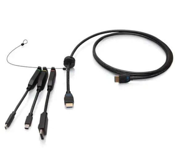 C2G C2G4200363 | 6ft 4K HDMI Premium Cable and Universal Dongle Adapter Ring