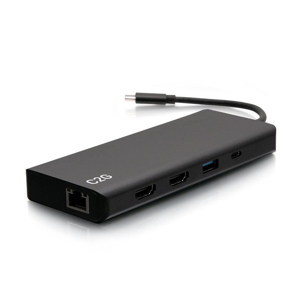 C2G C2G54488 | USB-C 9-in-1 Dual Display Docking Station with HDMI, Ethernet, USB, 3.5mm Audio