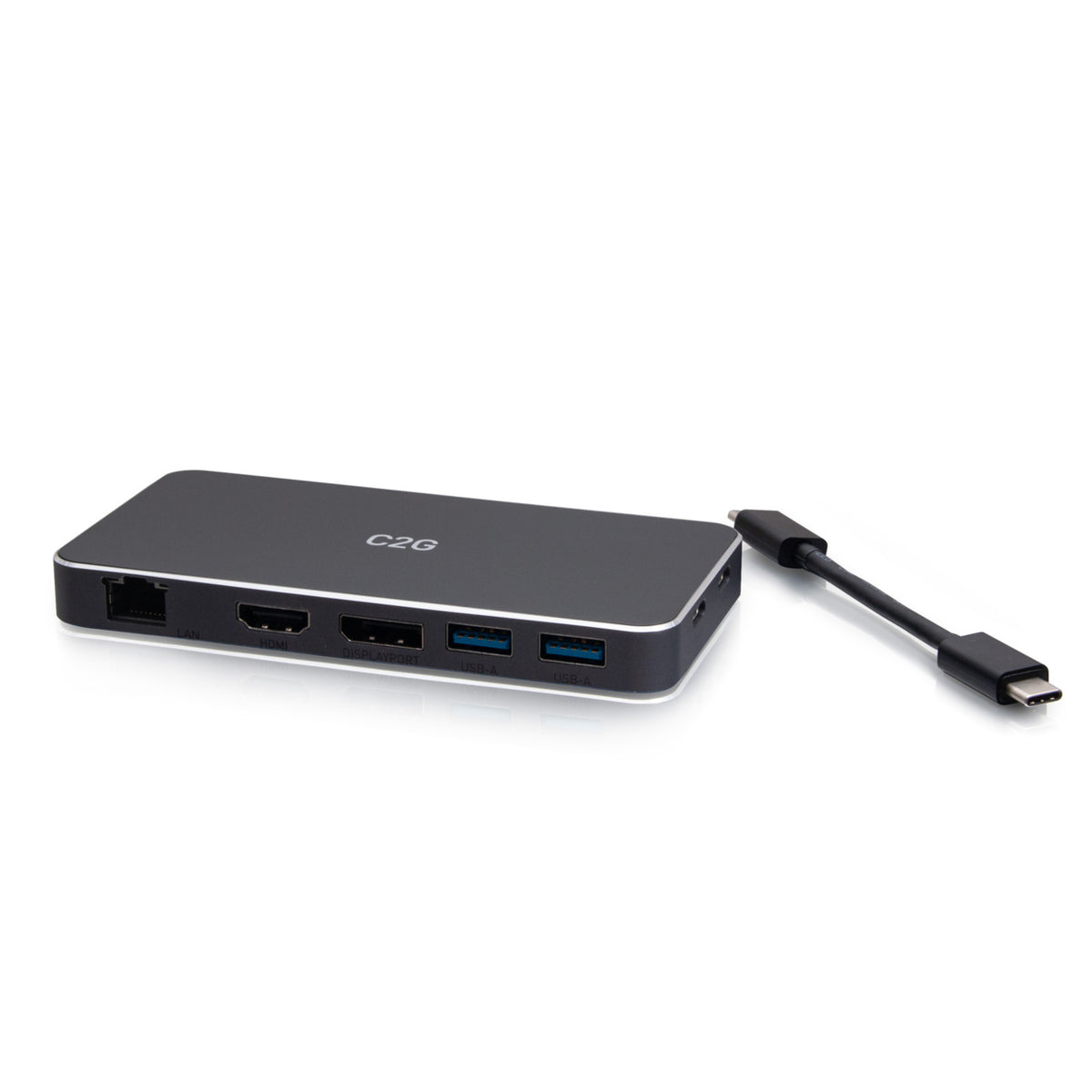 C2G C2G54543 | USB-C 7-in-1 Dual Display MST Docking Station with HDMI, DisplayPort, Ethernet, USB, and Power Delivery up to 100W - 4K 60Hz