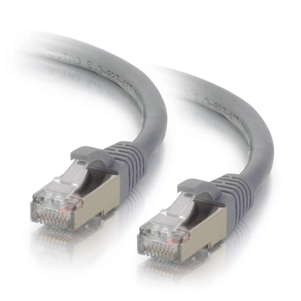 C2G CG00780 | 7ft (2.1m) Cat6 Snagless Shielded (STP) Ethernet Network Patch Cable - Gray