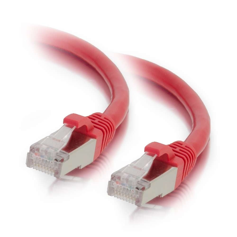 C2G CG00848 | 7ft (2.1m) Cat6 Snagless Shielded (STP) Ethernet Network Patch Cable - Red