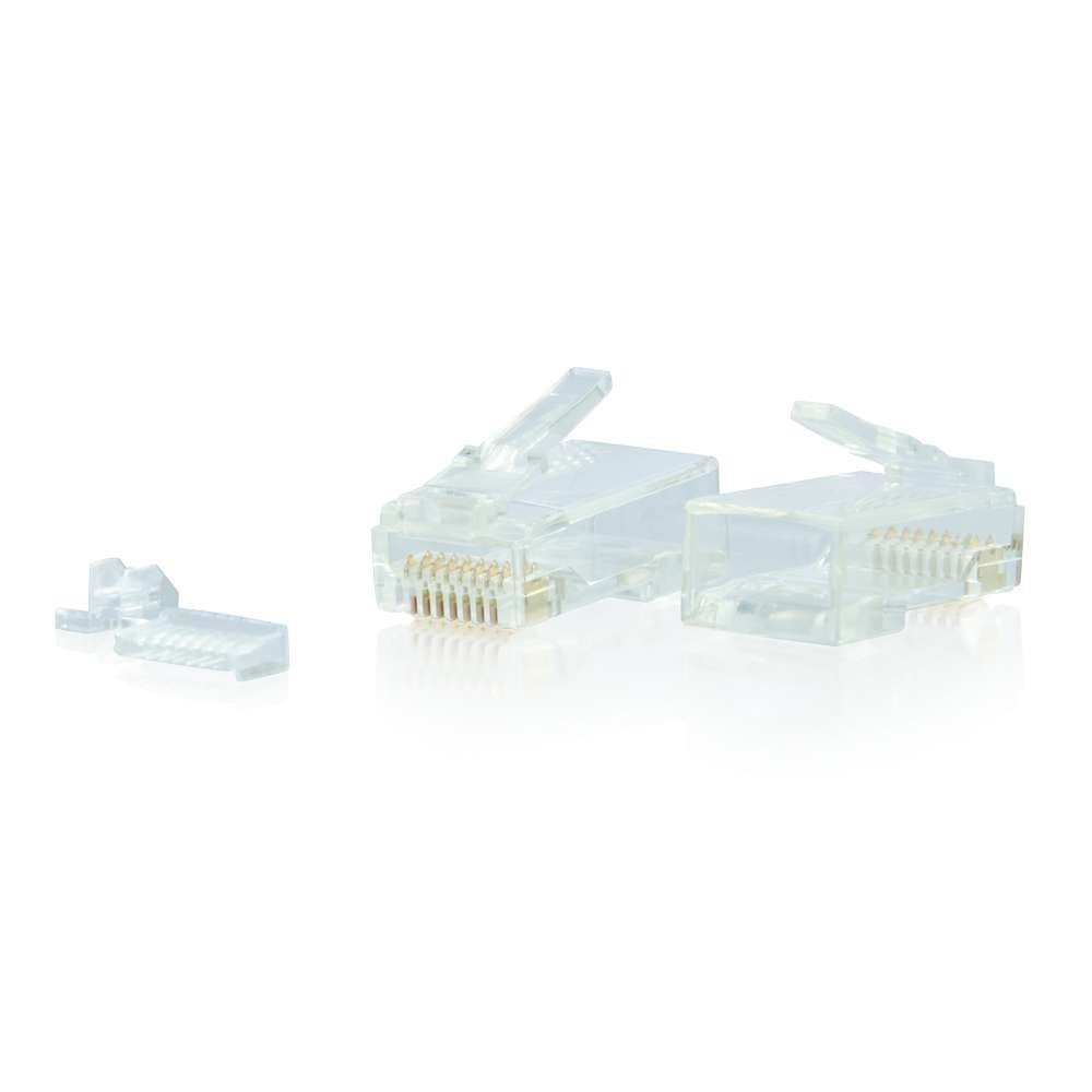 C2G CG00890 | RJ45 Cat6 Modular Plug for Round Solid/Stranded Cable Multipack (TAA Compliant) (100-Pack)