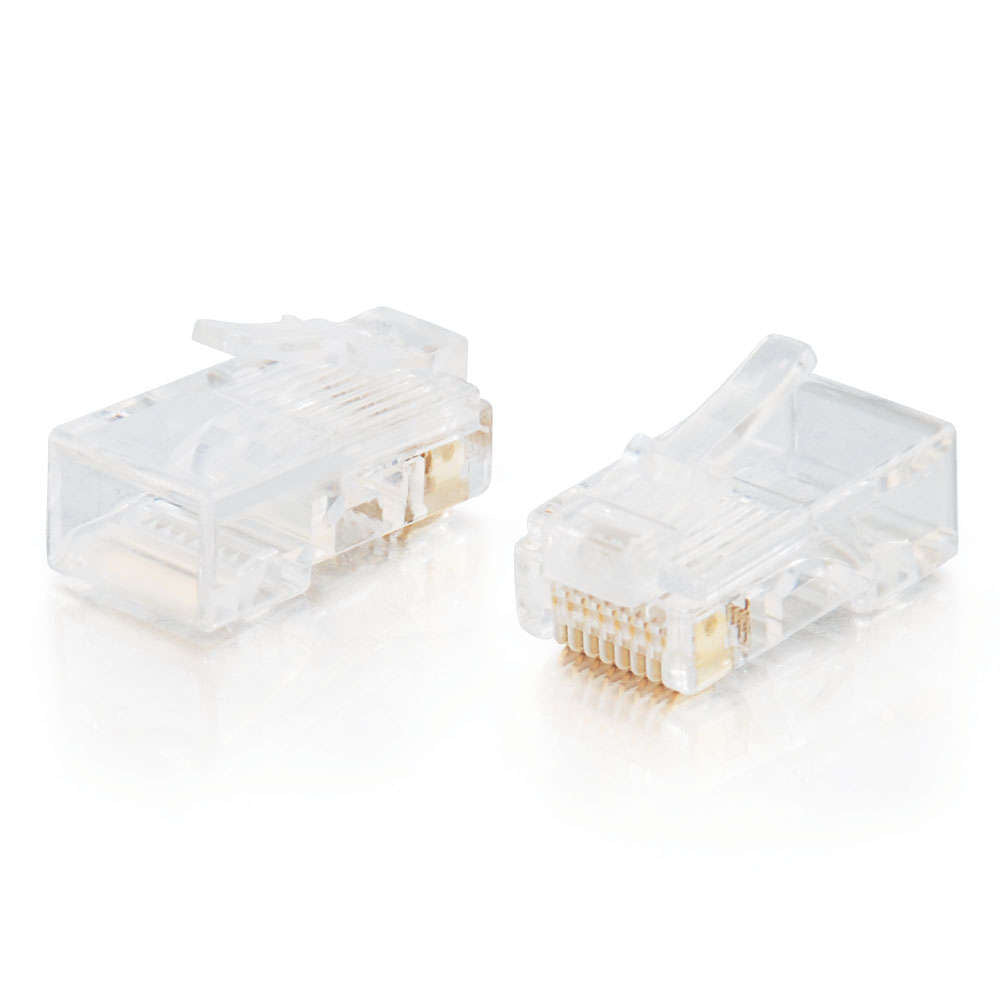 C2G CG01939 | RJ45 Cat5 8x8 Modular Plug for Flat Stranded Cable Multipack (25-Pack)