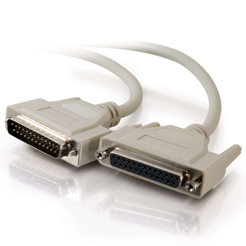 C2G CG02658 | 15ft (4.6m) DB25 M/F Serial RS232 Extension Cable
