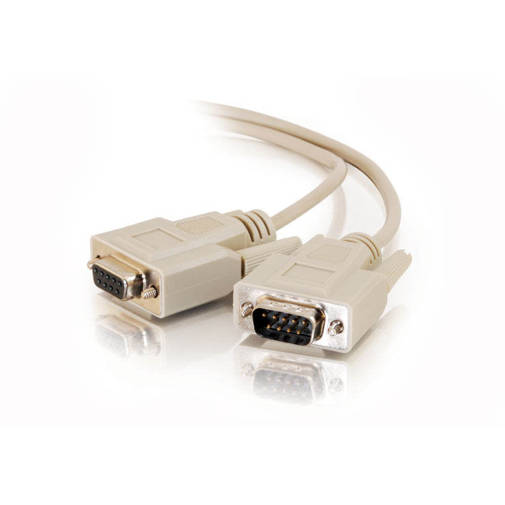 C2G CG02712 | 10ft (3m) DB9 M/F Serial RS232 Extension Cable - Beige