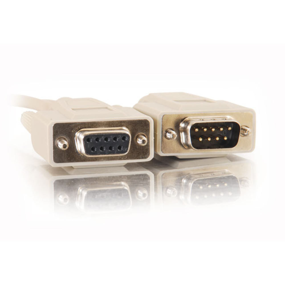 C2G CG02712 | 10ft (3m) DB9 M/F Serial RS232 Extension Cable - Beige