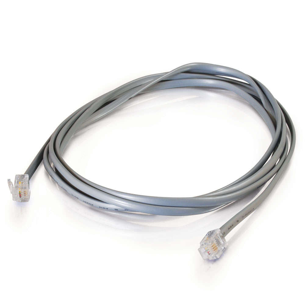 C2G CG02971 | 7ft (2.1m) RJ11 6P4C Straight Modular Cable