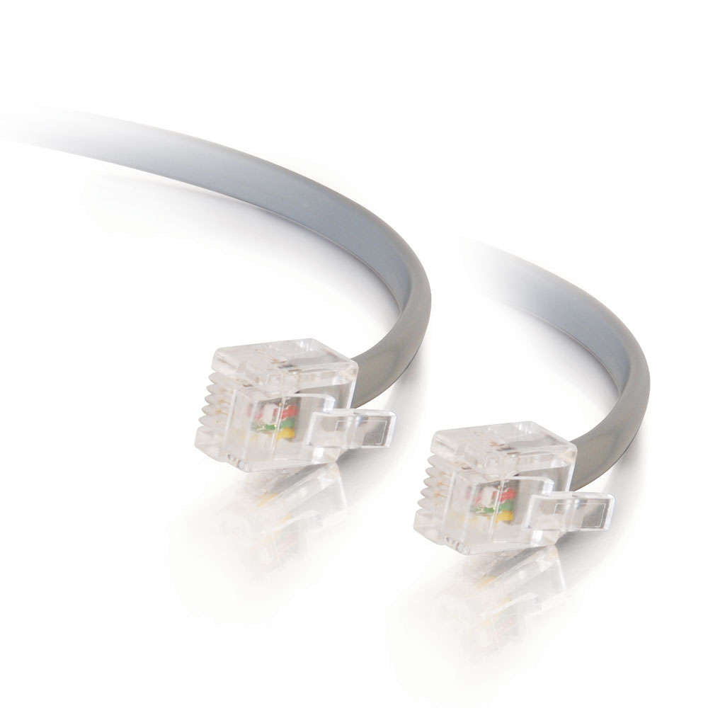 C2G CG02971 | 7ft (2.1m) RJ11 6P4C Straight Modular Cable