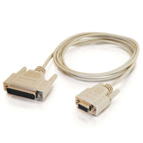 C2G CG03019 | 6ft (1.8m) DB25 Male to DB9 Female Serial RS232 Null Modem Cable