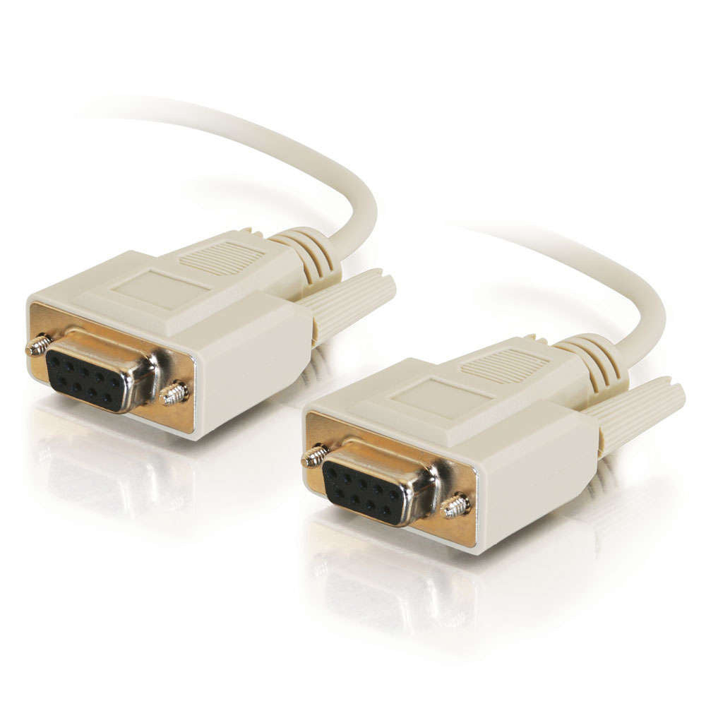 C2G CG03044 | 6ft (1.8m) DB9 F/F Serial RS232 Null Modem Cable - Beige