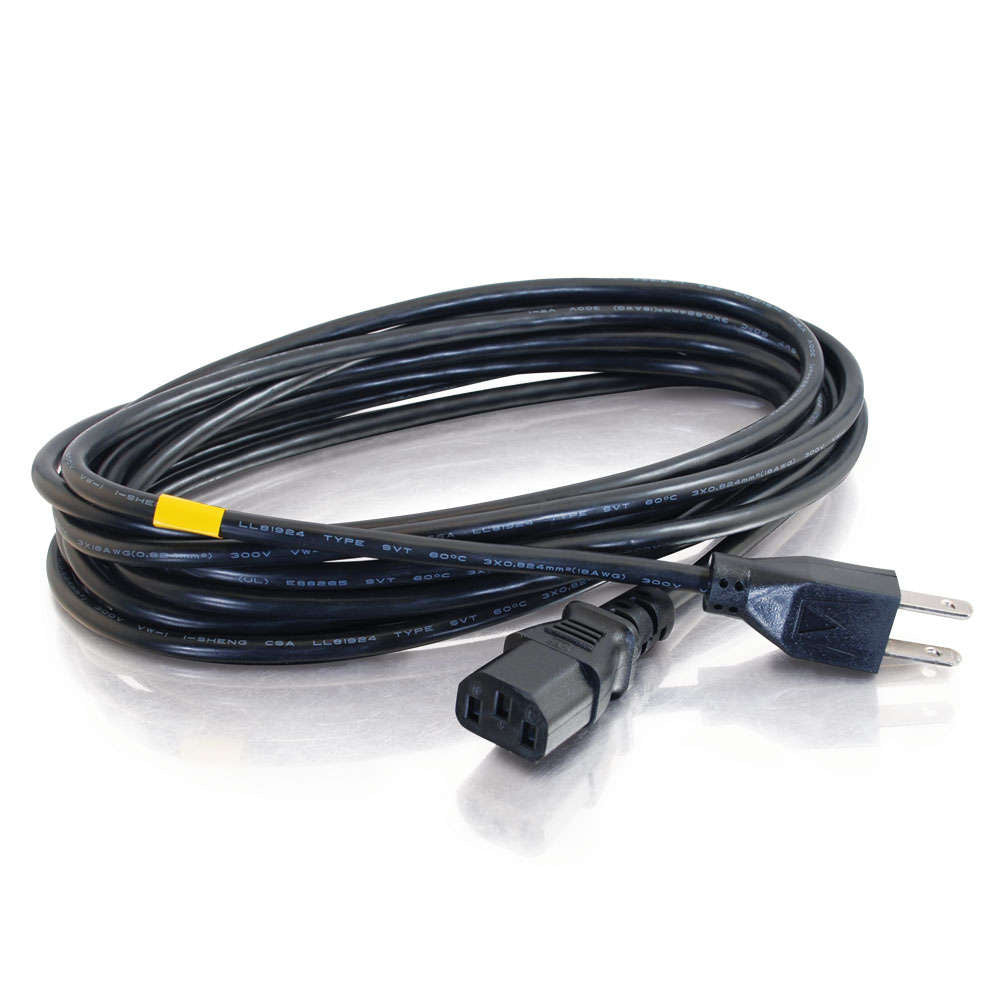 C2G CG03133 | 6ft (1.8m) 18 AWG Shielded Universal Power Cord(NEMA 5-15P to IEC320C13) (TAA Compliant)