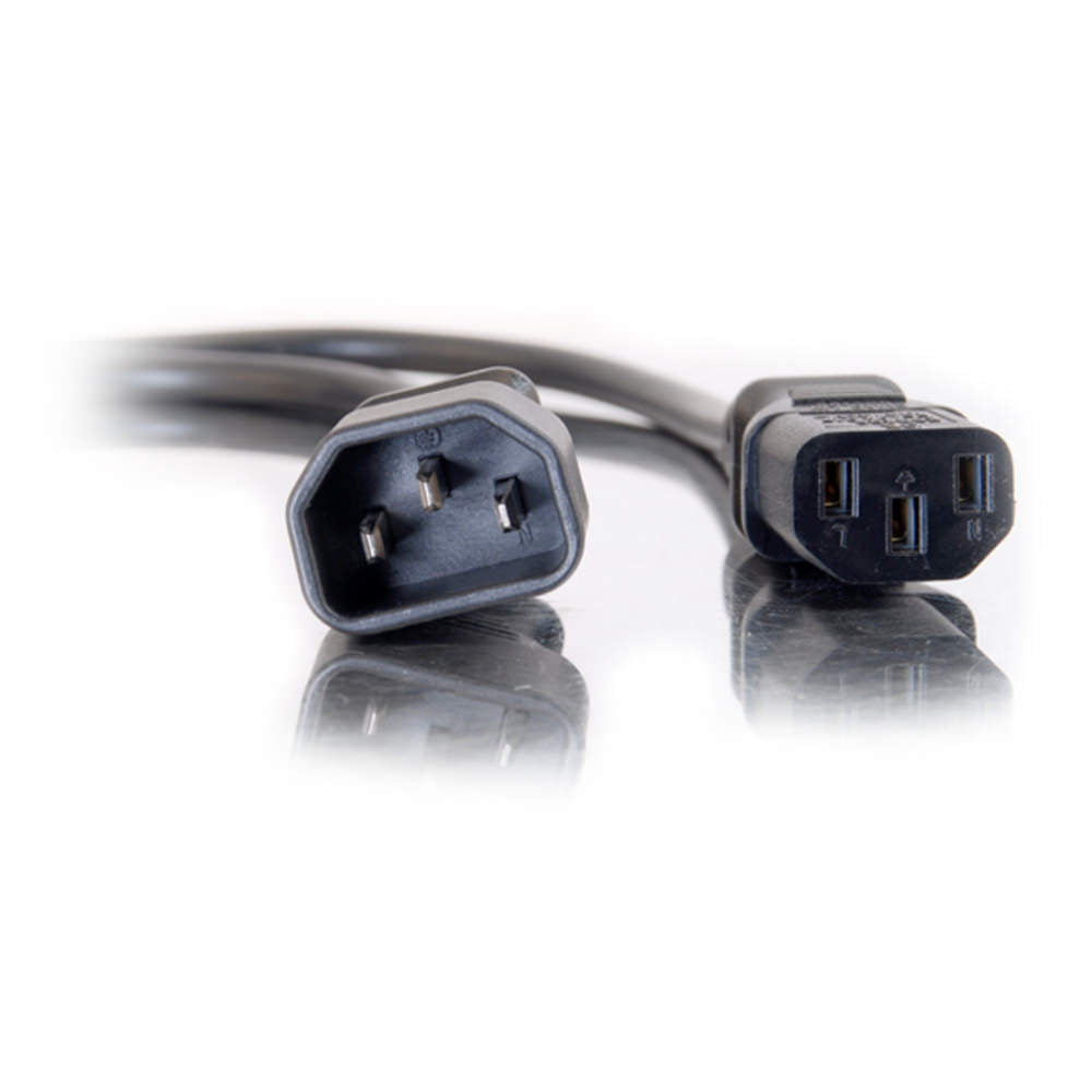 C2G CG03140 | 1ft (0.3m) 18 AWG Computer Power Extension Cord (IEC320C14 to IEC320C13) (TAA Compliant)