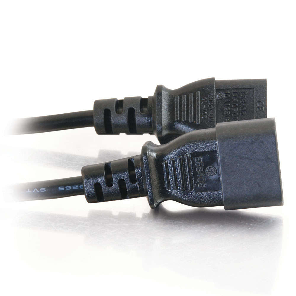C2G CG03145 | 4ft (1.2m) 18 AWG Computer Power Extension Cord (IEC320C14 to IEC320C13) (TAA Compliant)