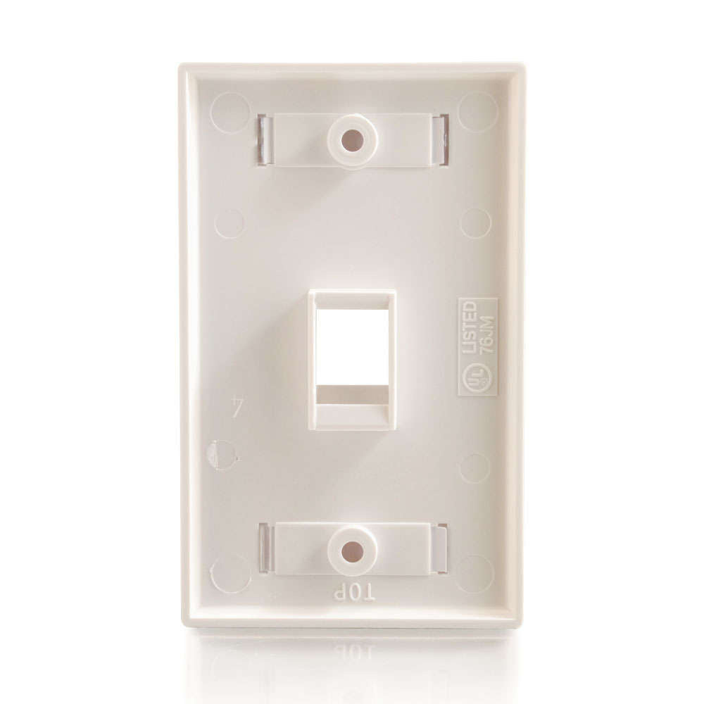 C2G CG03410 | One Keystone Single Gang Wall Plate - White