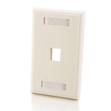 C2G CG03410 | One Keystone Single Gang Wall Plate - White