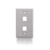 C2G CG03411 | Two Port Keystone Single Gang Wall Plate - White