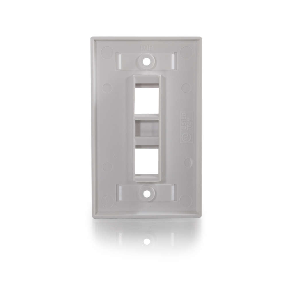 C2G CG03411 | Two Port Keystone Single Gang Wall Plate - White