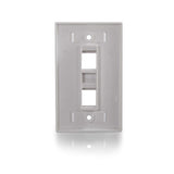C2G CG03411 | Two Port Keystone Single Gang Wall Plate - White