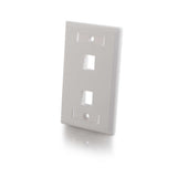 C2G CG03411 | Two Port Keystone Single Gang Wall Plate - White
