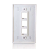 C2G CG03412 | Three Port Keystone Single Gang Wall Plate - White