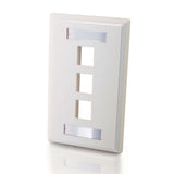 C2G CG03412 | Three Port Keystone Single Gang Wall Plate - White