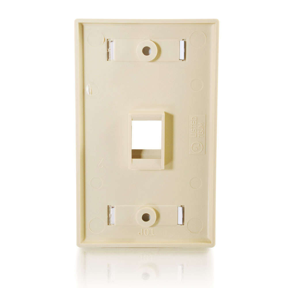 C2G CG03710 | One Port Keystone Single Gang Wall Plate - Ivory
