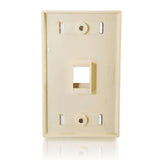 C2G CG03710 | One Port Keystone Single Gang Wall Plate - Ivory